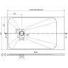 Mexen Hugo stačiakampis dušo padėklas SMC 140 x 70 cm, juodas akmuo - 42757014