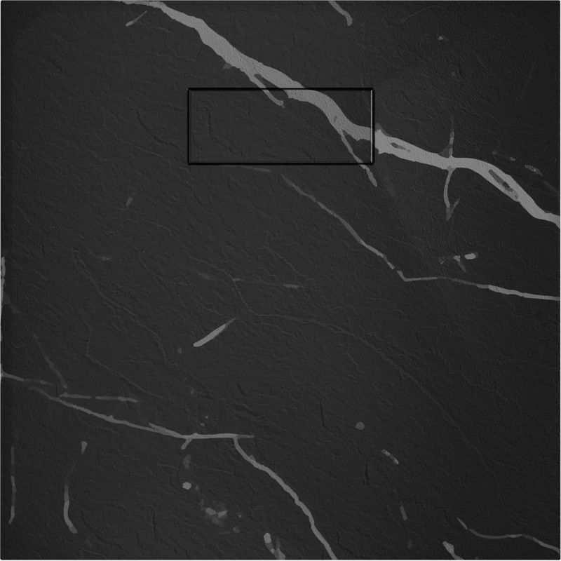 Mexen Hugo kvadratinis dušo padėklas SMC 70 x 70 cm, juodas akmuo - 42757070