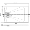 Mexen Hugo stačiakampė SMC dušo plokštė 150 x 80 cm, juodas akmuo - 42758015