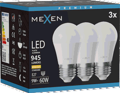 Mexen Nova 3x LED lemputė E27, G45, 9W, Šilta - 3000K, 945 lm - L101-E27-0930-01x03