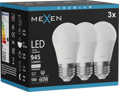 Mexen Nova 3x LED lemputė E27, G45, 9W, Neutrali - 4000K, 945 lm - L101-E27-0940-01x03