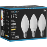 Mexen Nova 3x LED lemputė E14, C37, 4W, Šilta - 3000K, 420 lm - L102-E14-0430-01x03