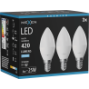 Mexen Nova 3x LED lemputė E14, C37, 4W, Šalta - 6500K, 420 lm - L102-E14-0465-01x03