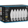 Mexen Nova 6x LED lemputė E27, C37, 5W, Šilta - 3000K, 525 lm - L102-E27-0530-01x06