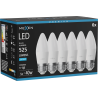 Mexen Nova 6x LED lemputė E27, C37, 5W, Šalta - 6500K, 525 lm - L102-E27-0565-01x06
