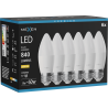 Mexen Nova 6x LED lemputė E27, C37, 8W, Šilta - 3000K, 840 lm - L102-E27-0830-01x06