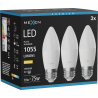 Mexen Nova 3x LED lemputė E27, C37, 10W, Šilta - 3000K, 1055 lm - L102-E27-1030-01x03