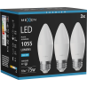 Mexen Nova 3x LED lemputė E27, C37, 10W, Šalta - 6500K, 1055 lm - L102-E27-1065-01x03
