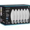 Mexen Nova 6x LED lemputė E27, C37, 10W, Šalta - 6500K, 1055 lm - L102-E27-1065-01x06