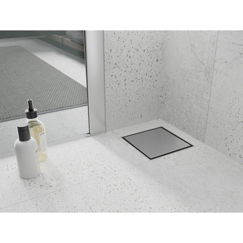 Mexen Flat-Q M13 grindų kvadratinis latakas 15 x 15 cm, inox - 1010015