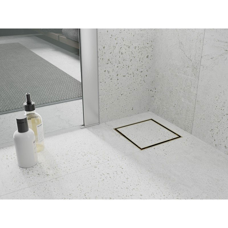 Mexen Flat-Q M13 grindų nutekėjimas kvadratinis 15 x 15 cm, auksinis - 1510015