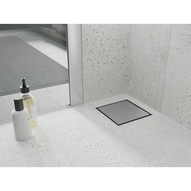 Mexen Flat-Q M13 grindų nutekėjimo latakas kvadratinis 25 x 25 cm, nerūdijantis plienas - 1010025