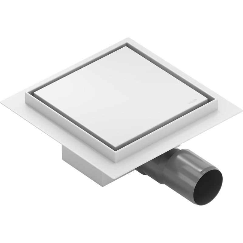 Mexen Flat-Q M13 grindų kvadratinis nutekamasis kanalizacijos dangtis 15 x 15 cm, baltas - 1210015