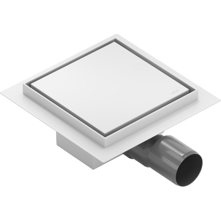 Mexen Flat-Q M13 grindų kvadratinis nutekamasis kanalizacijos dangtis 15 x 15 cm, baltas - 1210015