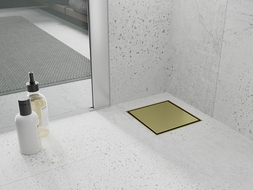 Mexen Flat-Q M13 kvadratinis grindų drenažas 12 x 12 cm, šlifuotas auksas - 1A10012