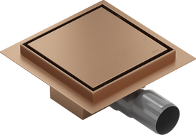 Mexen Flat-Q M13 grindinis kanalizacijos kvadratas 12 x 12 cm, šepečiu valyta varis - 1C10012