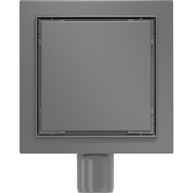 Mexen Flat-Q M13 grindų įleidžiamas kvadratinis 15 x 15 cm, šlifuotas pistoletų pilka - 1E10015