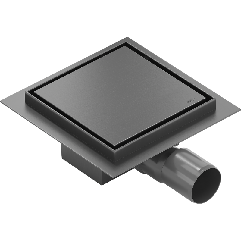 Mexen Flat-Q M13 grindinis kvadratinis grindų trapas 12 x 12 cm, ginklas pilkas šepetys - 1E10012