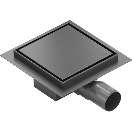 Mexen Flat-Q M13 grindinis kvadratinis grindų trapas 12 x 12 cm, ginklas pilkas šepetys - 1E10012