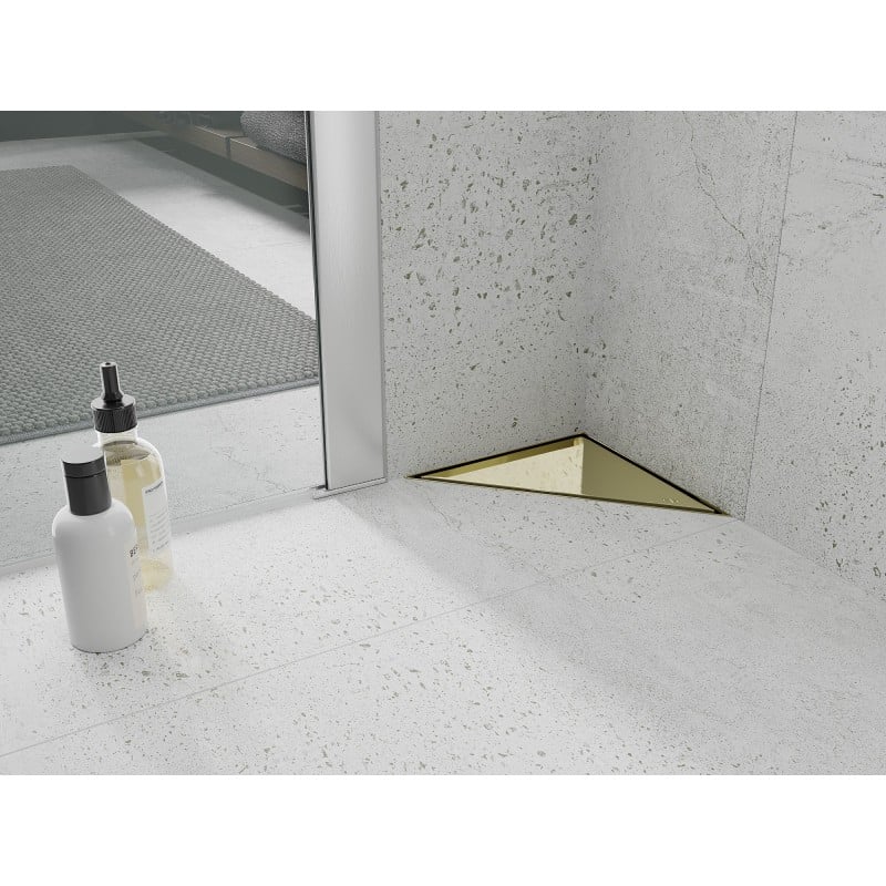 Mexen Flat-T M13 trikampis grindų latakas 20 x 20 cm, auksinis - 1510320