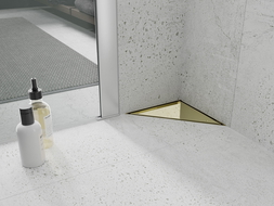 Mexen Flat-T M13 trikampis grindų latakas 20 x 20 cm, auksinis - 1510320