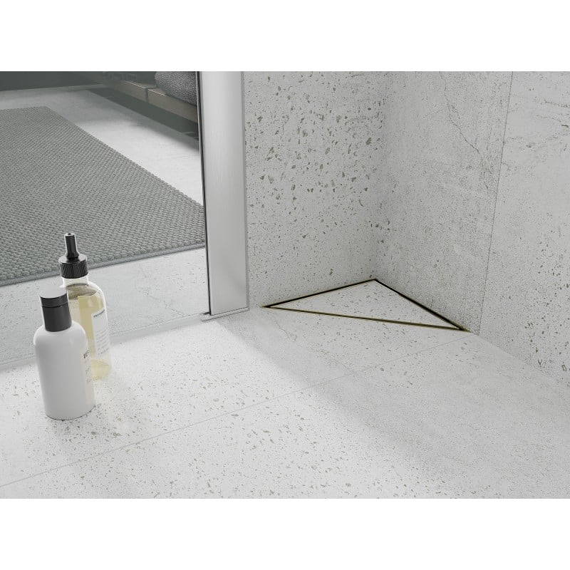 Mexen Flat-T M13 trikampis grindų latakas 20 x 20 cm, auksinis - 1510320