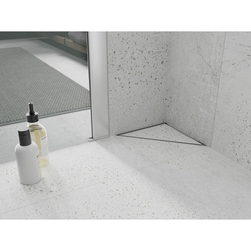 Mexen Flat-T M13 trikampis grindų latakas 20 x 20 cm, inox - 1010320