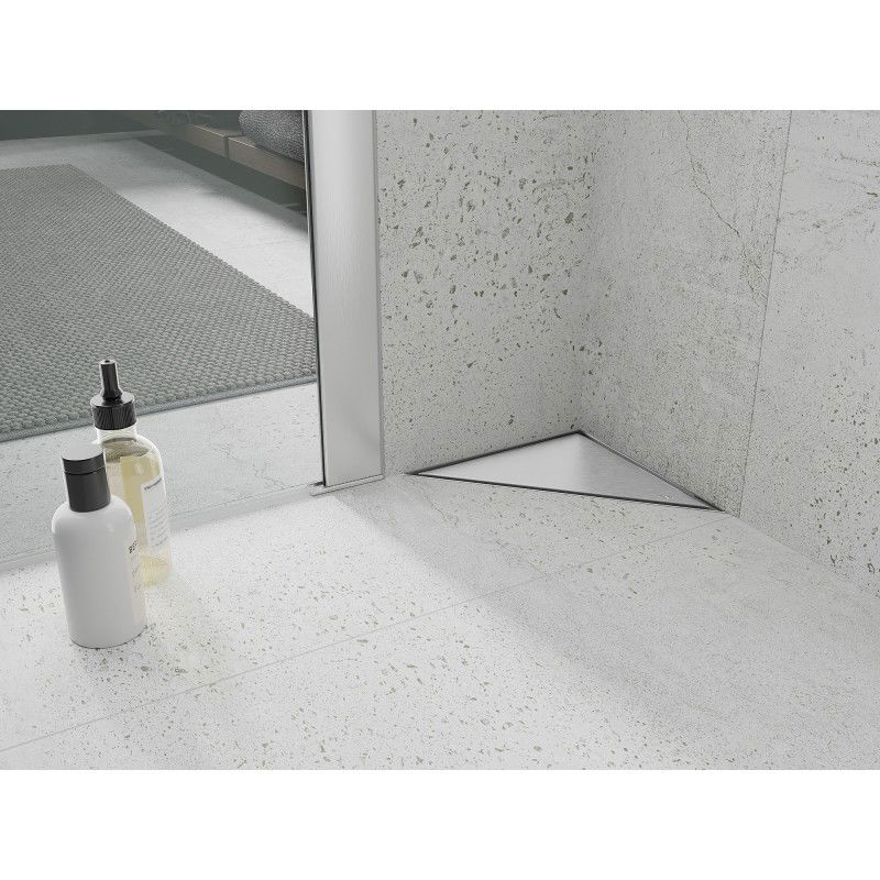 Mexen Flat-T M13 grindų įleidžiamas trikampis 20 x 20 cm, nerūdijantis plienas - 1010320