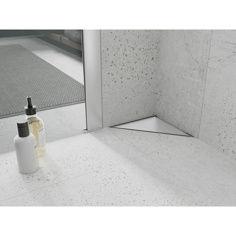 Mexen Flat-T M13 trikampis grindų latakas 20 x 20 cm, inox - 1010320