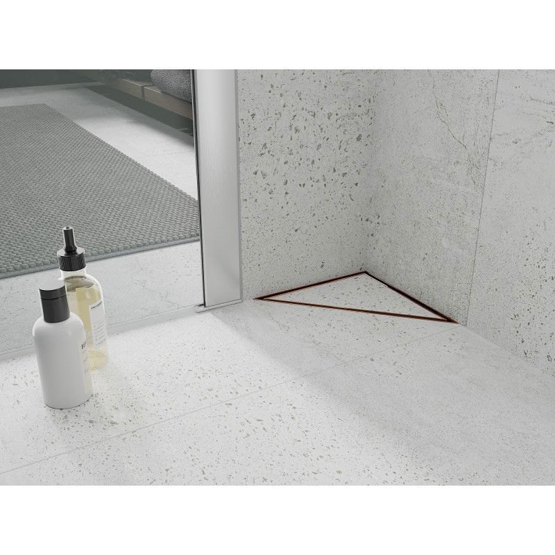 Mexen Flat-T M13 grindų įleidžiamas trikampis 20 x 20 cm, rožinis auksas - 1610320