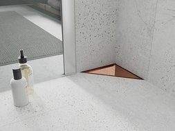 Mexen Flat-T M13 grindų įleidžiamas trikampis 20 x 20 cm, rožinis auksas - 1610320