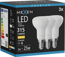 Mexen Nova 3x LED lemputė E14, R50, 3W, Šilta - 3000K, 315 lm - L103-E14-0330-01x03