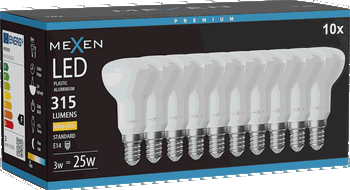 Mexen Nova 10x LED lemputė E14, R50, 3W, Šilta - 3000K, 315 lm - L103-E14-0330-01x10