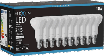Mexen Nova 10x LED lemputė E14, R50, 3W, Neutrali - 4000K, 315 lm - L103-E14-0340-01x10