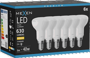 Mexen Nova 6x LED lemputė E14, R50, 6W, Šilta - 3000K, 630 lm - L103-E14-0630-01x06