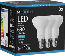 Mexen Nova 3x LED lemputė E14, R50, 6W, Šalta - 6500K, 630 lm - L103-E14-0665-01x03