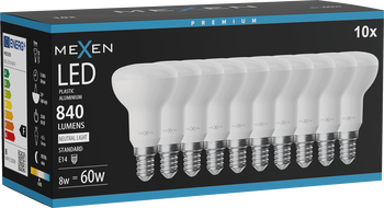 Mexen Nova 10x LED lemputė E14, R50, 8W, Neutrali - 4000K, 840 lm - L103-E14-0840-01x10