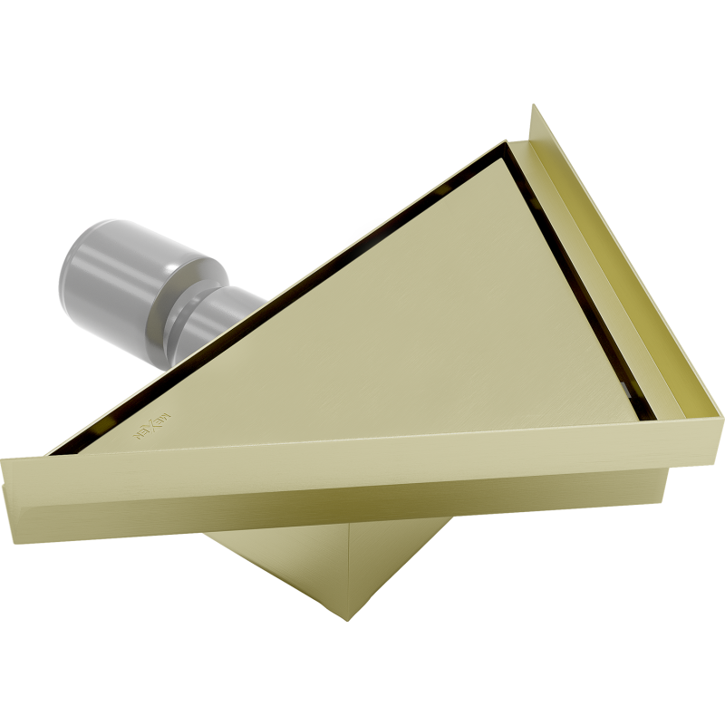Mexen Flat-T M13 trikampis grindų įleidžiamas 20 x 20 cm, auksinis šlifuotas - 1A10320