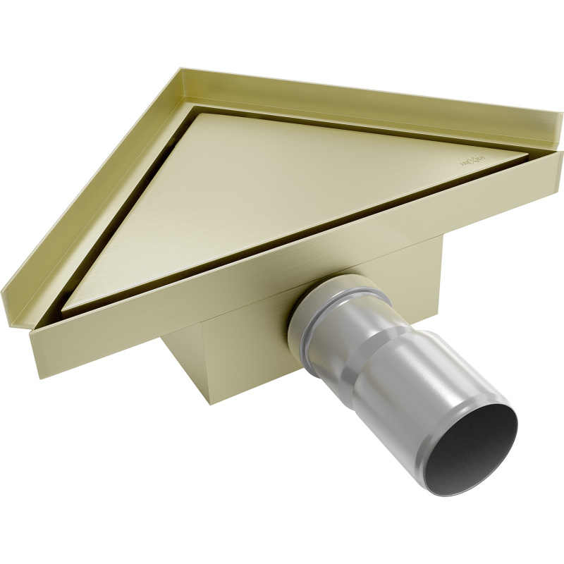 Mexen Flat-T M13 trikampis grindų įleidžiamas 20 x 20 cm, auksinis šlifuotas - 1A10320