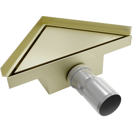 Mexen Flat-T M13 trikampis grindų įleidžiamas 20 x 20 cm, auksinis šlifuotas - 1A10320