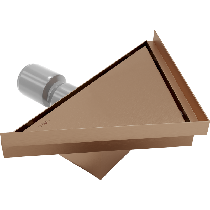 Mexen Flat-T M13 trikampis grindų latakas 20 x 20 cm, šlifuotas varis - 1C10320