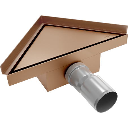 Mexen Flat-T M13 trikampis grindų latakas 20 x 20 cm, šlifuotas varis - 1C10320