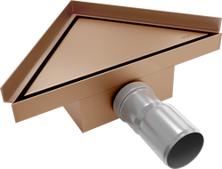 Mexen Flat-T M13 trikampis grindų latakas 20 x 20 cm, šlifuotas varis - 1C10320