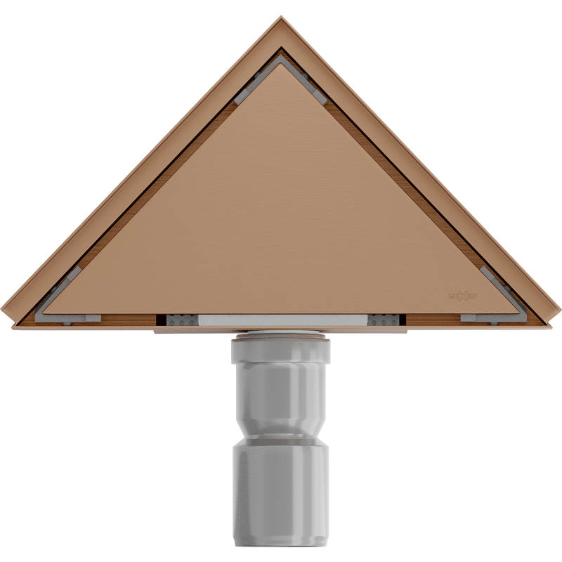 Mexen Flat-T M13 trikampis grindų latakas 20 x 20 cm, šlifuotas varis - 1C10320