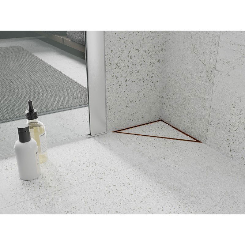 Mexen Flat-T M13 trikampis grindų latakas 20 x 20 cm, šlifuotas varis - 1C10320