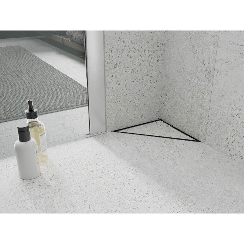 Mexen Flat-T M13 grindų trapas trikampis 20 x 20 cm, šlifuotas pilkas pistoletas - 1E10320