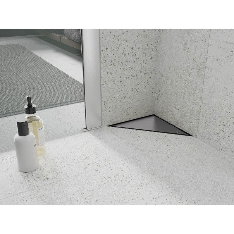 Mexen Flat-T M13 grindų trapas trikampis 20 x 20 cm, šlifuotas pilkas pistoletas - 1E10320