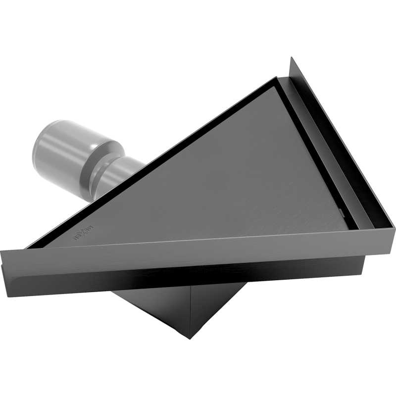 Mexen Flat-T M13 grindų trapas trikampis 20 x 20 cm, šlifuotas pilkas pistoletas - 1E10320