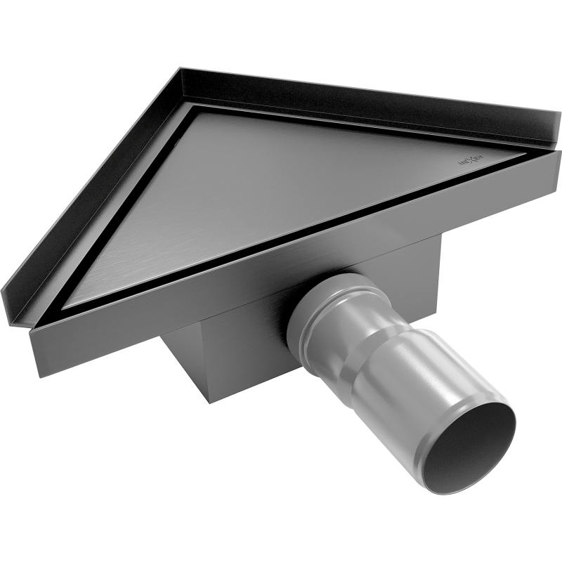 Mexen Flat-T M13 grindų trapas trikampis 20 x 20 cm, šlifuotas pilkas pistoletas - 1E10320