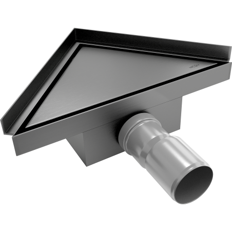 Mexen Flat-T M13 grindų trapas trikampis 20 x 20 cm, šlifuotas pilkas pistoletas - 1E10320